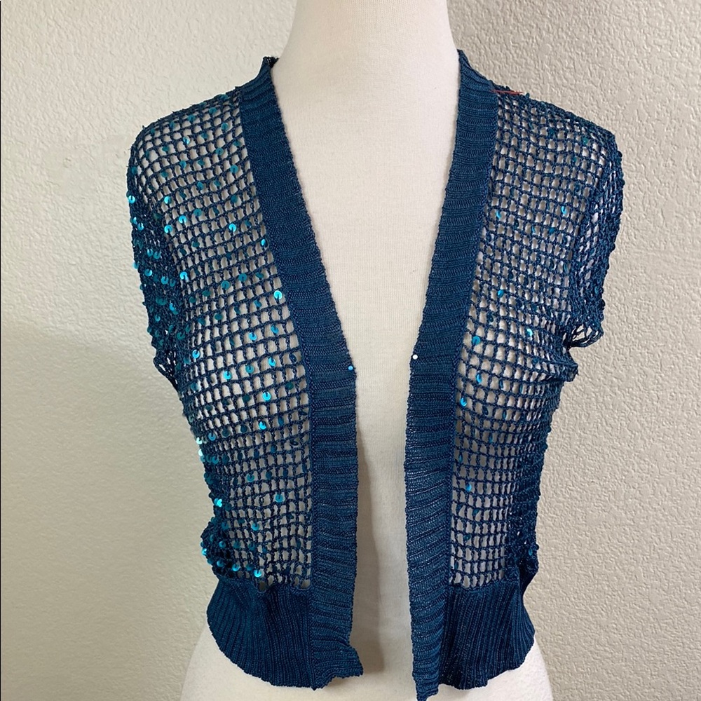 Studio Y Teal Open-Knit Women's‎ Cardigan